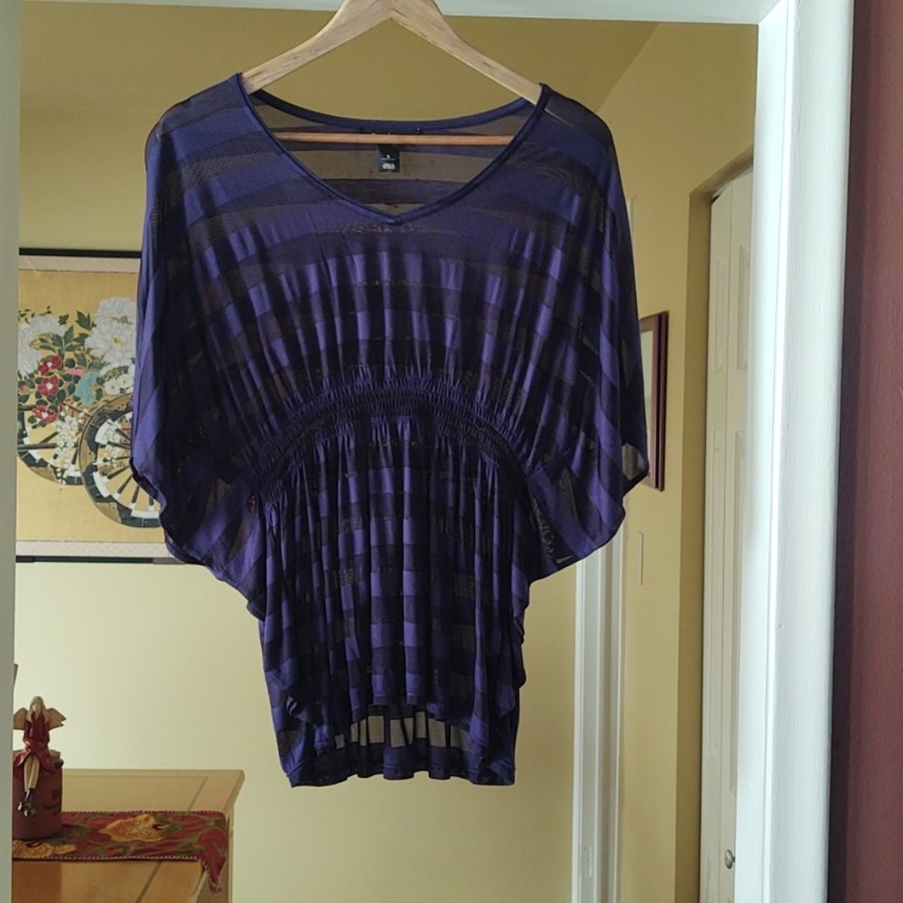 White house Black Market, bat style blue top